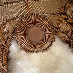 MCM Vintage Sunburst Bamboo Serving Tray Dish